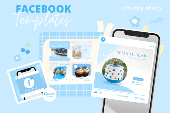 Download Facebook Post Templates Sweet Blue - Premium Resources