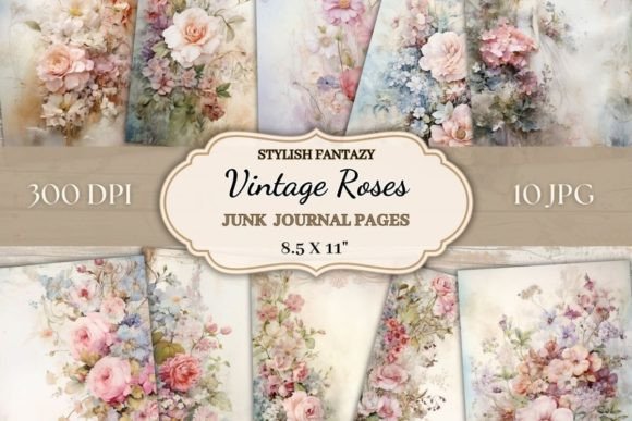 Download Vintage Roses Junk Journal Pages - Roses junk journal pages Collection